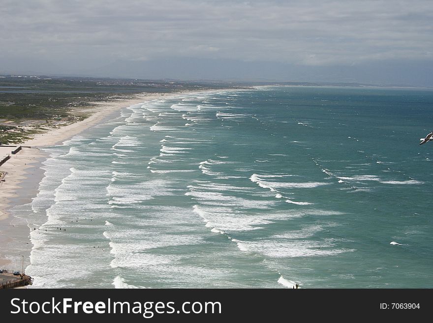 Pic of Muizenberg beach, Cape Town, taken from Boyes Drive. Pic of Muizenberg beach, Cape Town, taken from Boyes Drive.