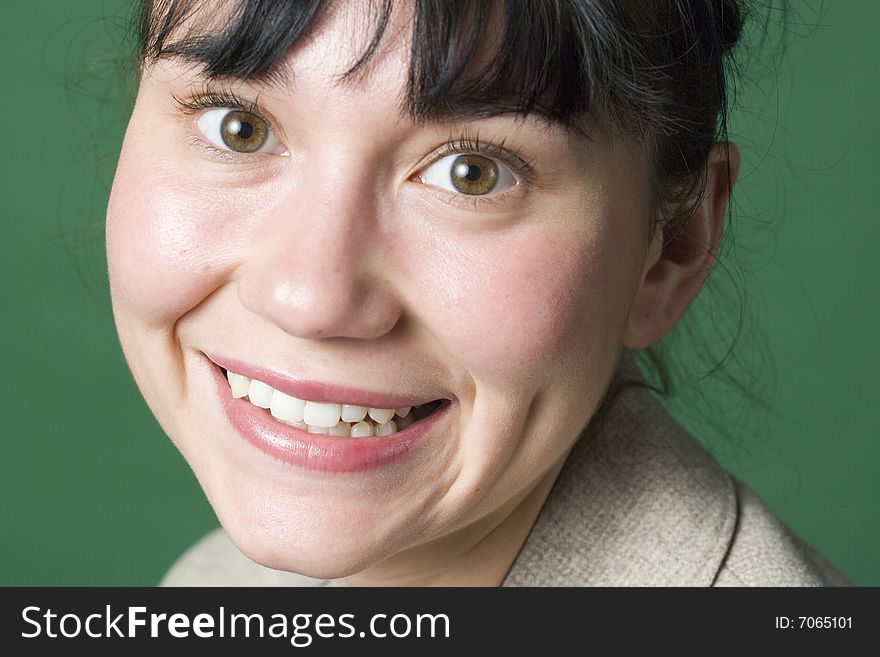 Smiling young mixed race woman closeup portrait. Smiling young mixed race woman closeup portrait