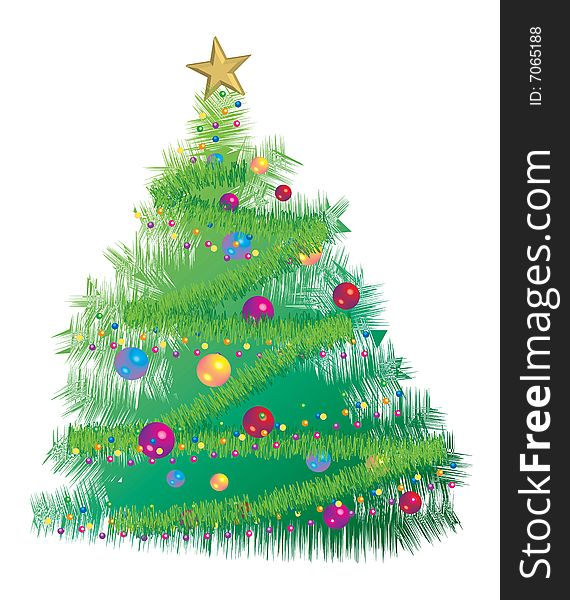 Abstract for Christmas tree with decoration