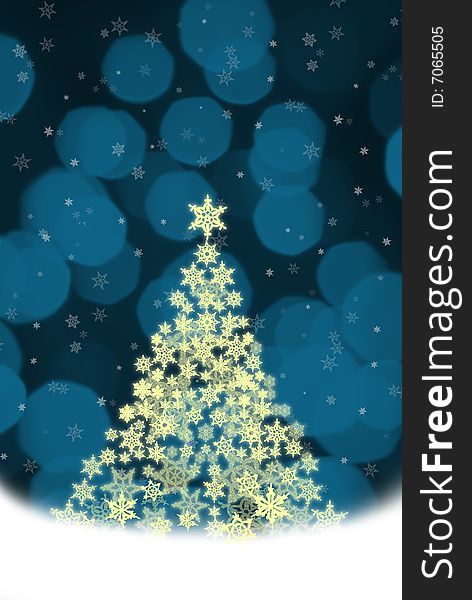 Christmas tree illustration from stars at blue background. Christmas tree illustration from stars at blue background