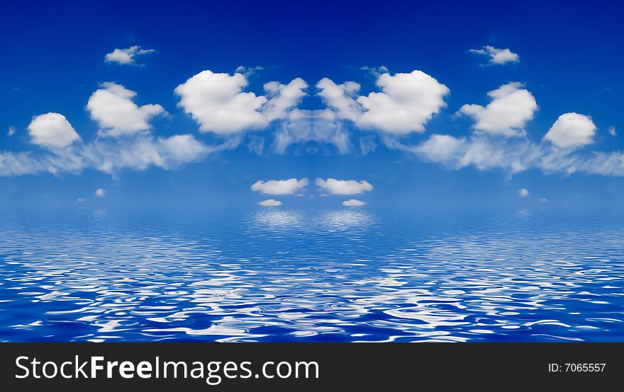 Blue sea and sky background. Blue sea and sky background