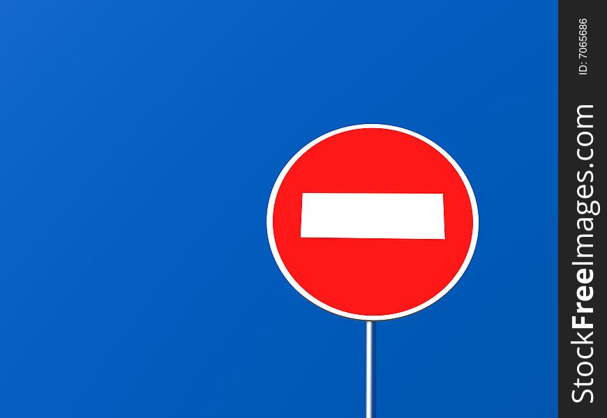 Stop, traffic sign isolated in blue background. Stop, traffic sign isolated in blue background