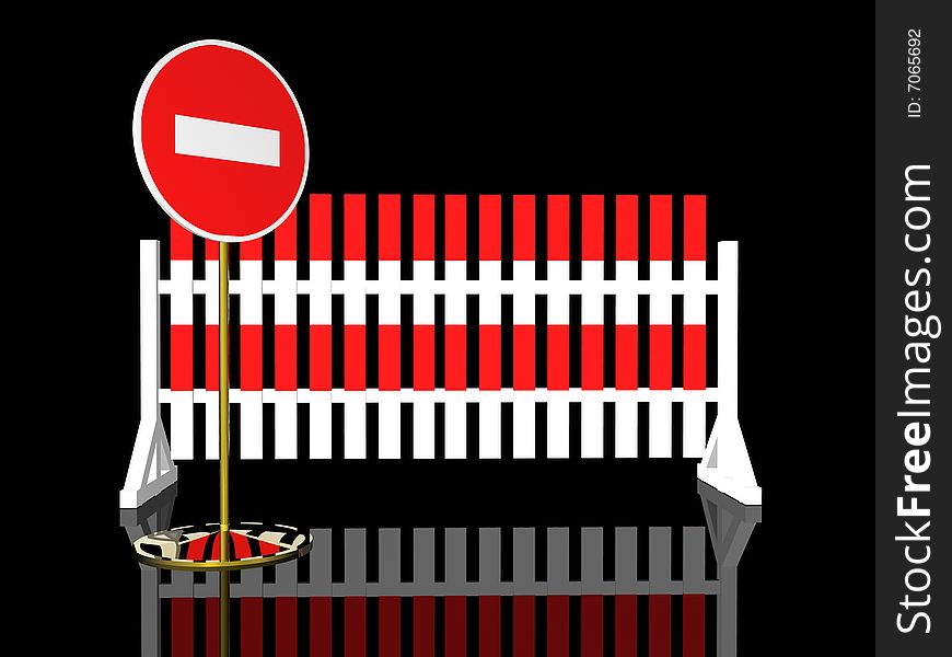 Traffic fence with sign stop