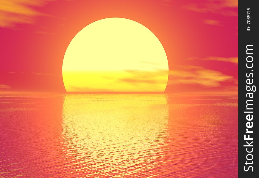 Red Sunset in sky background