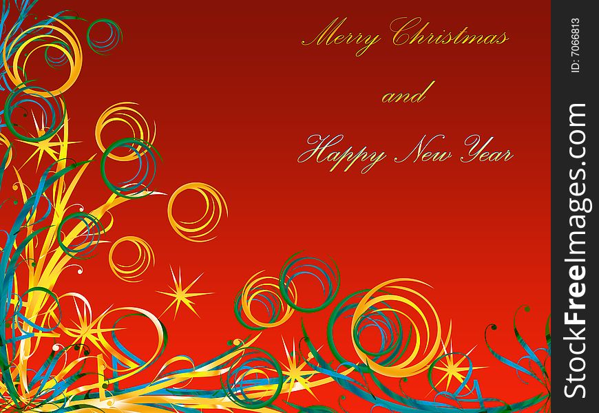 Red and golden background, christmas time and greetings. Red and golden background, christmas time and greetings