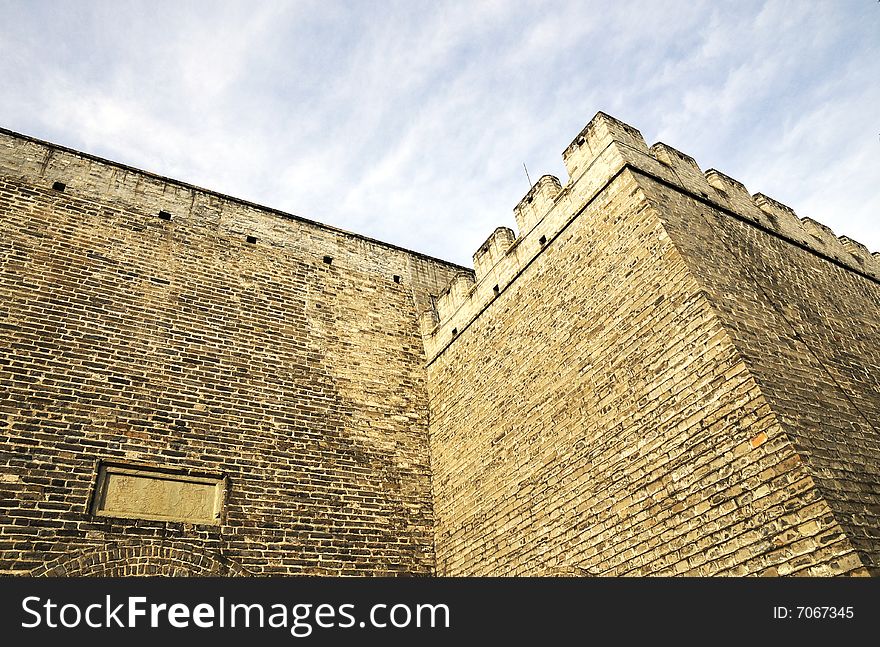 Brick wall of the castle, great wall