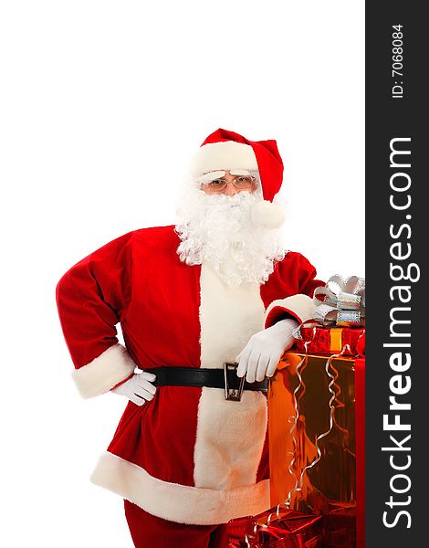 Xmas  background: Santa Claus, gifts,. Xmas  background: Santa Claus, gifts,