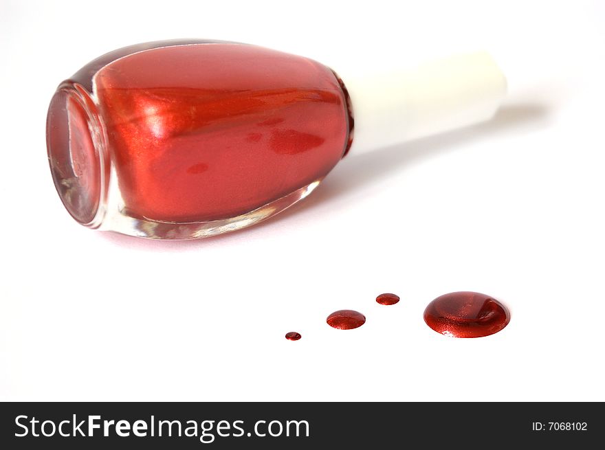 Red enamel isolated on a white background. Red enamel isolated on a white background