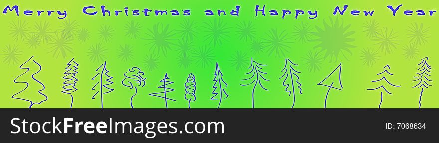 Illustrated  Christmas theme with text area, light green tone. Illustrated  Christmas theme with text area, light green tone.