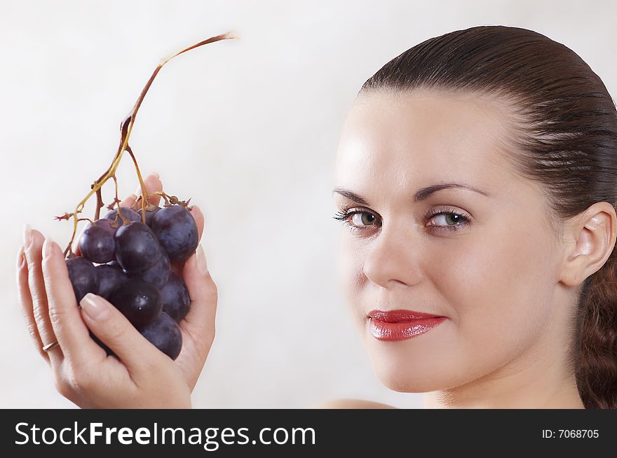 Beautiful young girl and grape. Beautiful young girl and grape