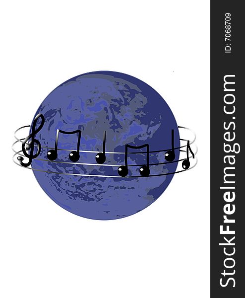 This illustration depicts music around the world