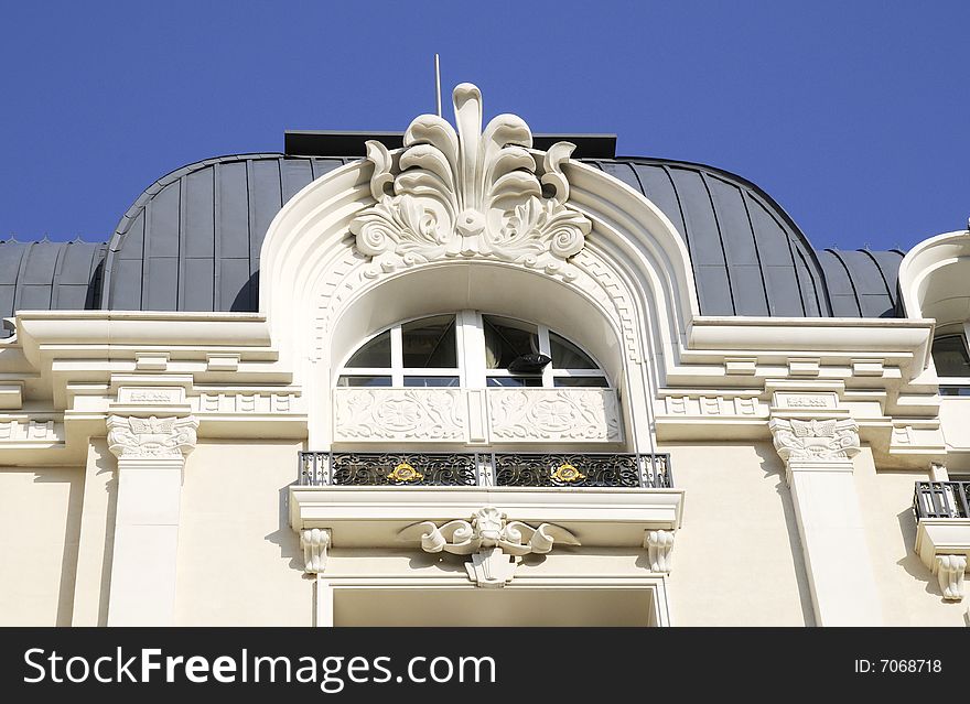 Window with classical style decorations, roof window with classical decorations. Window with classical style decorations, roof window with classical decorations