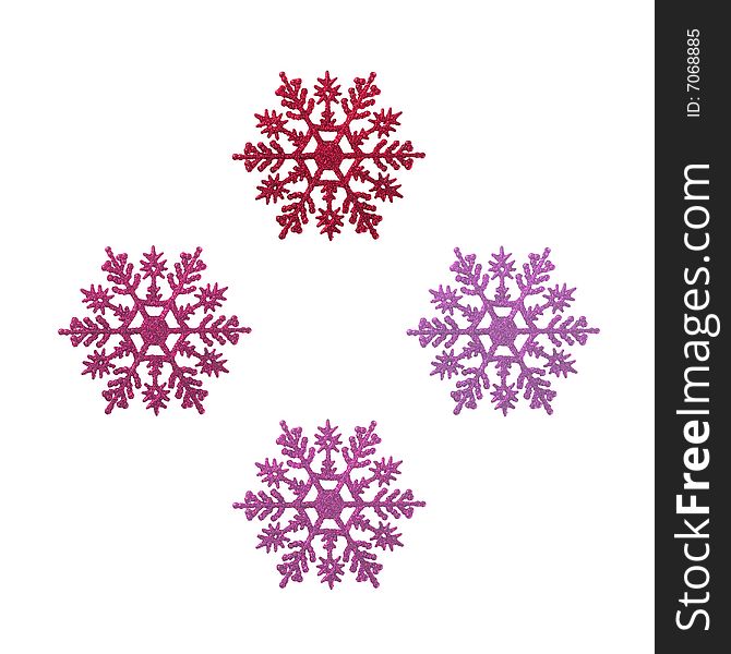 Christmas ornaments shaped like snowflakes - seasonal decoration. Christmas ornaments shaped like snowflakes - seasonal decoration