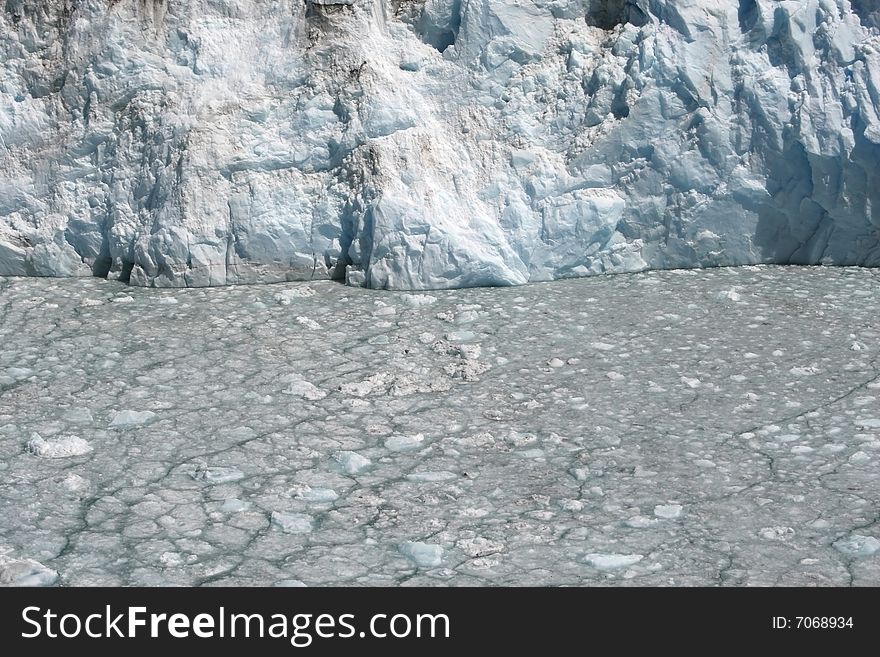 The solid wall of 'moving' ice that makes up the face of Perito Moreno Glacier, and the thousands of mini-icebergs floating in Lago Argentino, which have all sheared off. The solid wall of 'moving' ice that makes up the face of Perito Moreno Glacier, and the thousands of mini-icebergs floating in Lago Argentino, which have all sheared off.