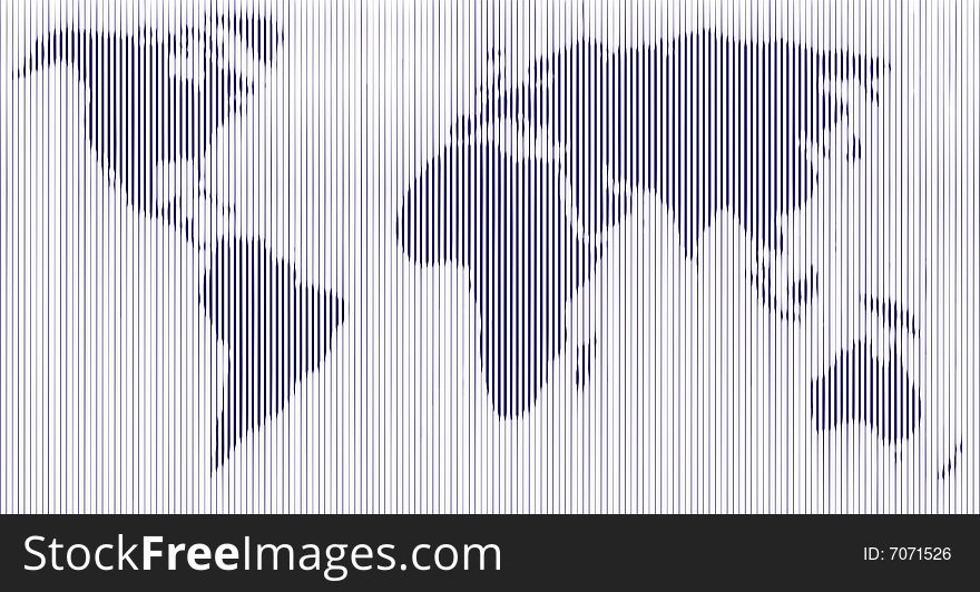 The blue map of the world of the isolated background, vector illustration. The blue map of the world of the isolated background, vector illustration