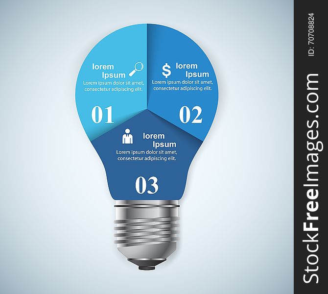 Business Infographics Origami Style Vector Illustration. Bulb Ic