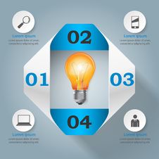 Business Infographics Origami Style Vector Illustration. Bulb Icon. Stock Images Business Infographics Origami Style Vector Illustration. Bulb Icon. Stock Images
