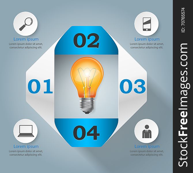 Infographic design template and marketing icons. Bulb icon. Light icon. Infographic design template and marketing icons. Bulb icon. Light icon.