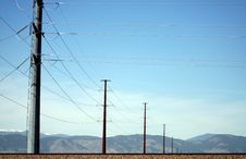 Mountain Powerlines Royalty Free Stock Images