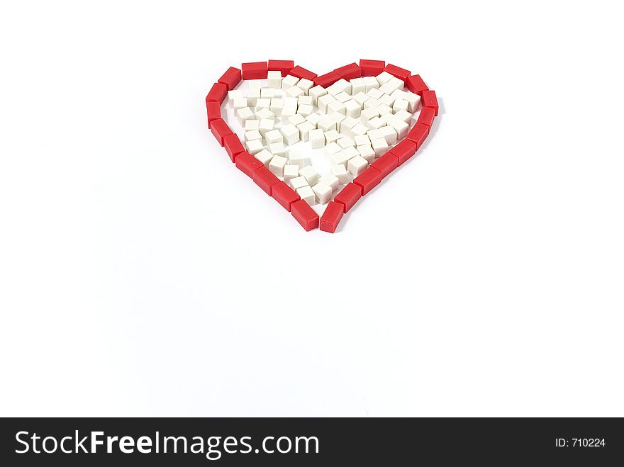 An heart shaped with small ruler pieces. An heart shaped with small ruler pieces
