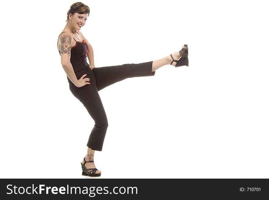 Woman in her thirties exercising. Woman in her thirties exercising