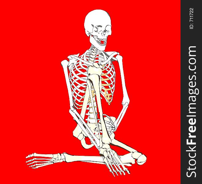 This is a skeleton in a pose. This is a skeleton in a pose