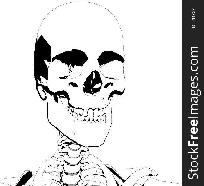 This is a skull in a pose.