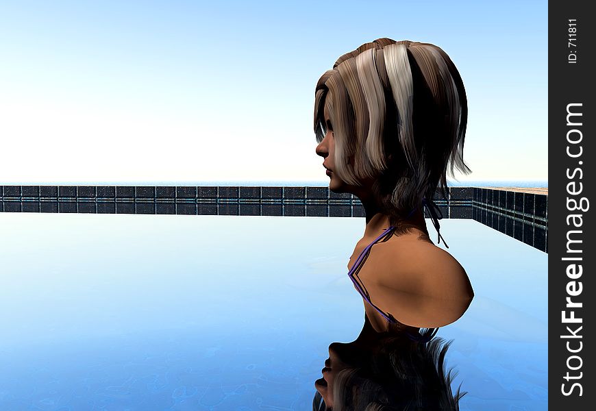 This is a lady, in a swimming pool. This is a lady, in a swimming pool