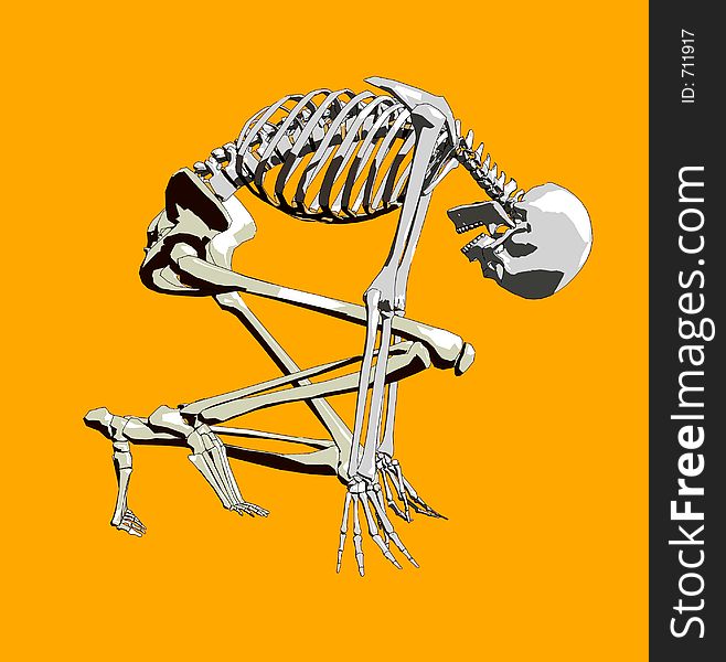 This a skeleton in a pose. This a skeleton in a pose