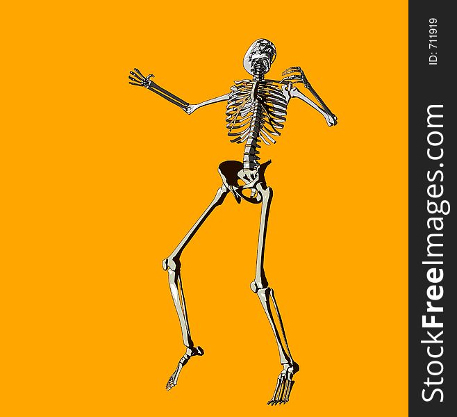 This a skeleton in a pose. This a skeleton in a pose