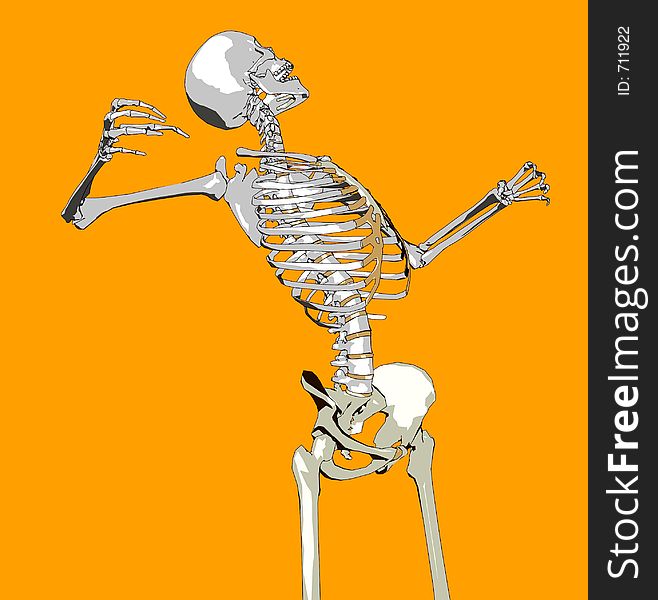 This a skeleton in a pose. This a skeleton in a pose.