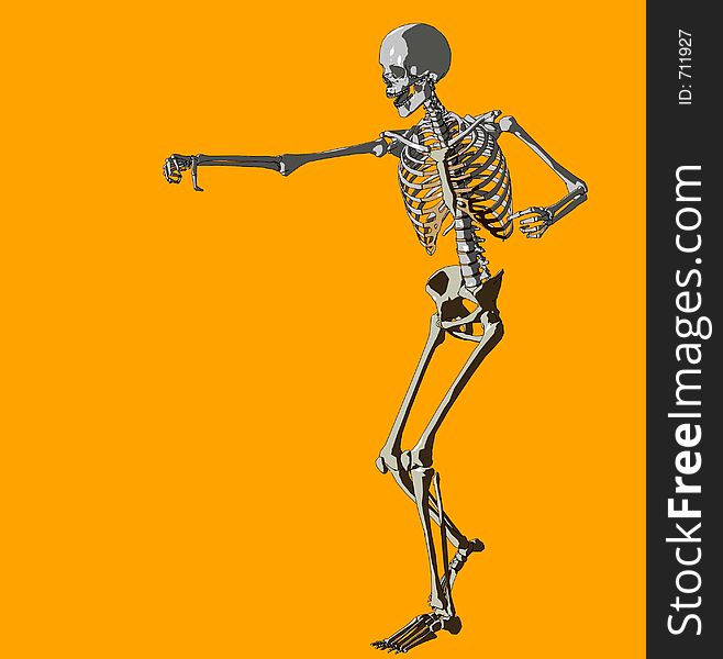 This a skeleton in a pose. This a skeleton in a pose.