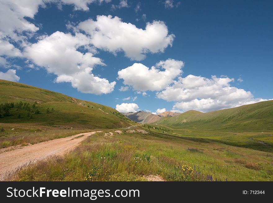 Road in maountains about 2700 meters above ocean level