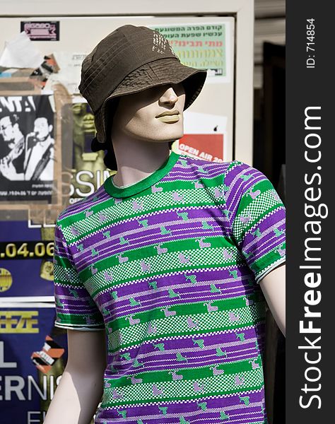 A mannequin wearing casual clothes