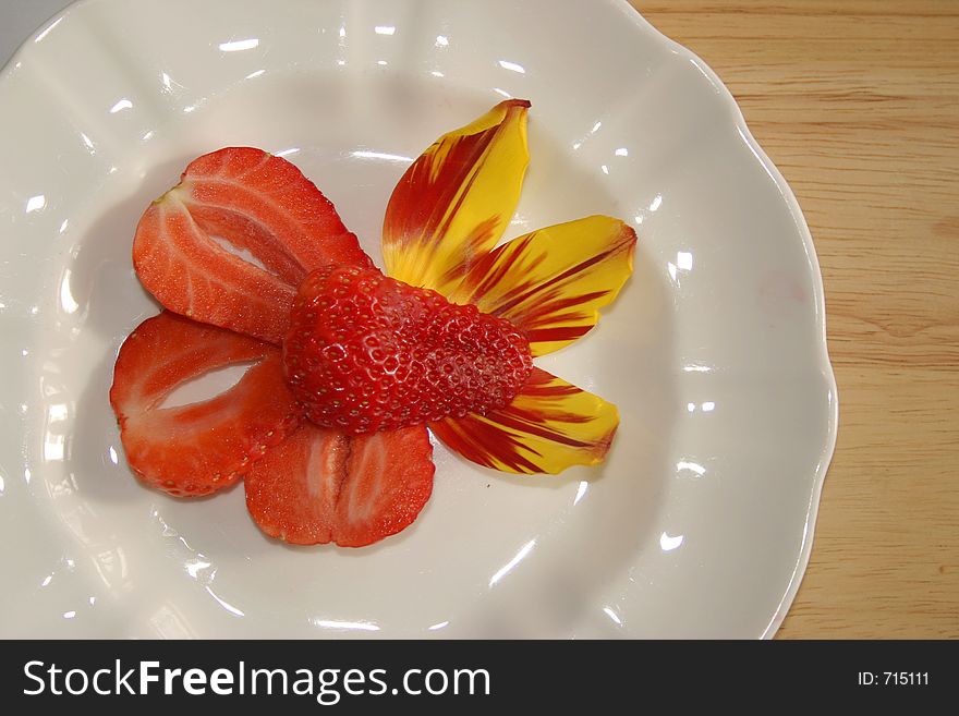 Dessert of strawberries. Dessert of strawberries