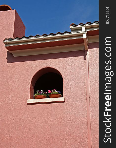 Pink home with Spanish Tile. Pink home with Spanish Tile