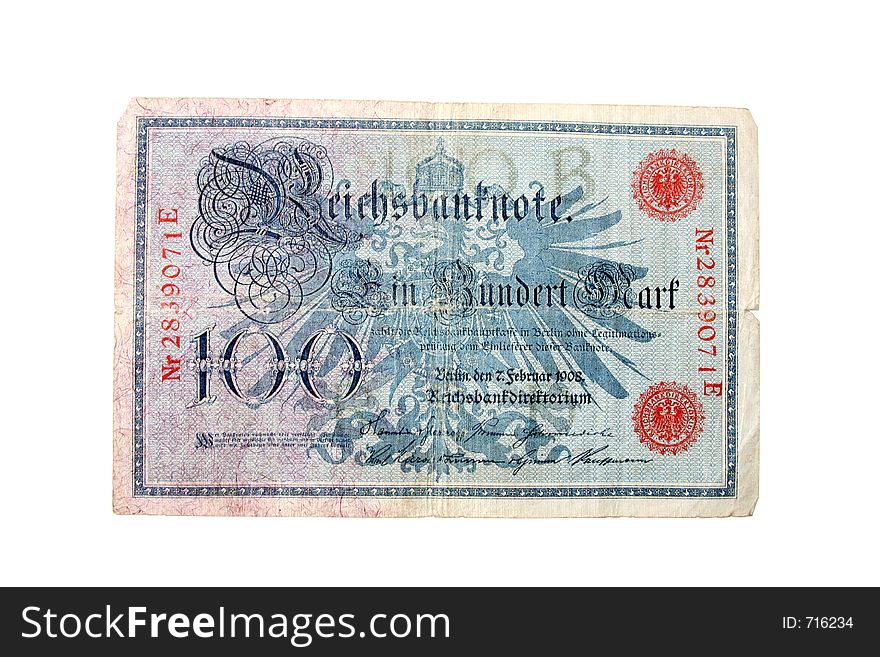 Digital photo of german reichsmark from the year 1908.