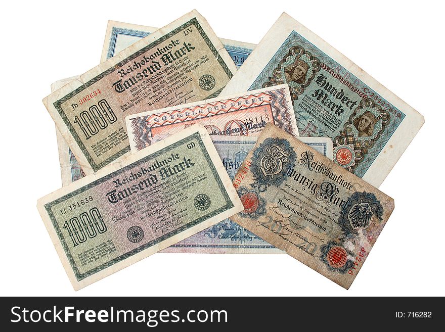 Digital photo of german reichsmark from the years 1908-1923