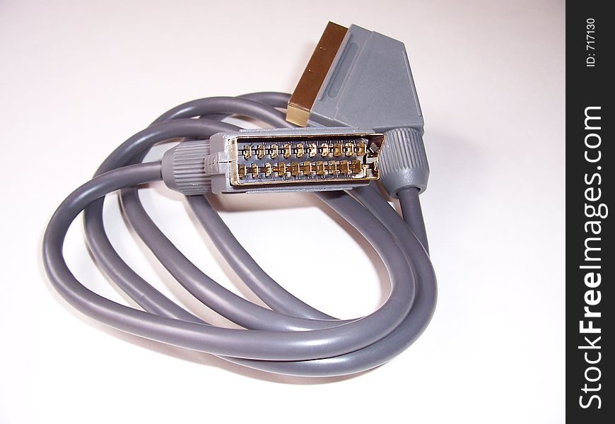 Photo of a gold plated scart lead