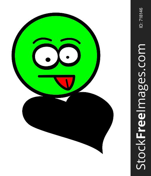 Green mad smiley. Green mad smiley