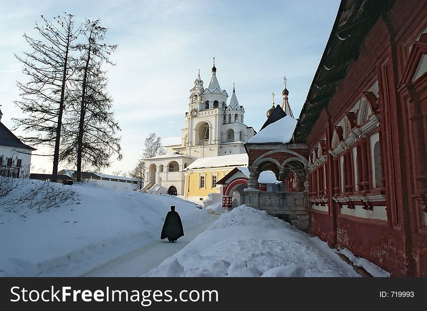 Man's monastery near to Moscow, city Zvenigorod. Man's monastery near to Moscow, city Zvenigorod