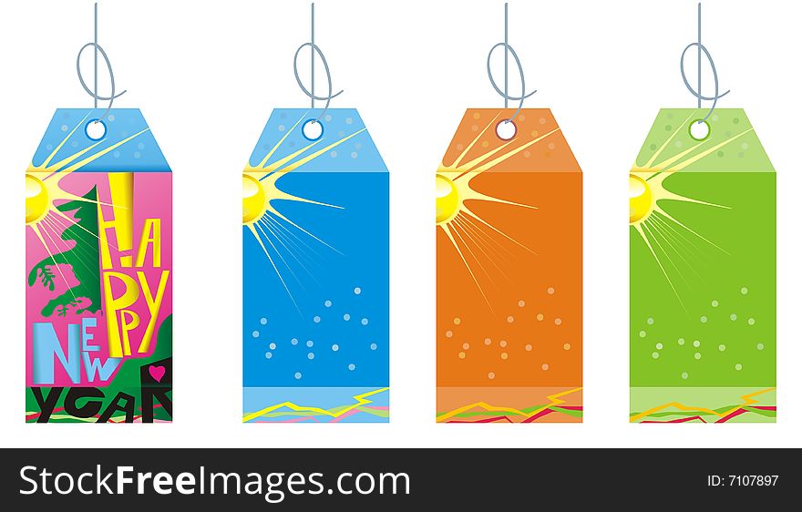 Set of four price tags. Include vector format in CDR