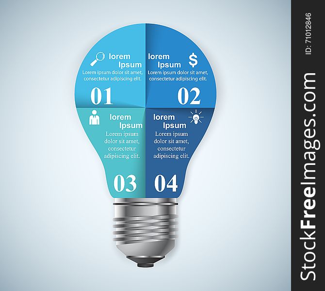 Business Infographics origami style Vector illustration. Bulb ic