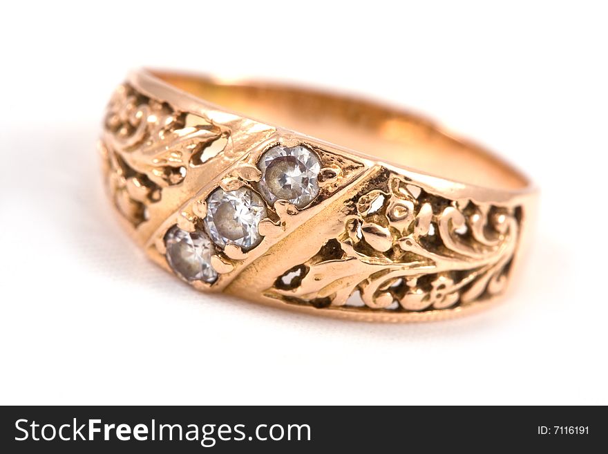 Golden ring isolated on a white background
