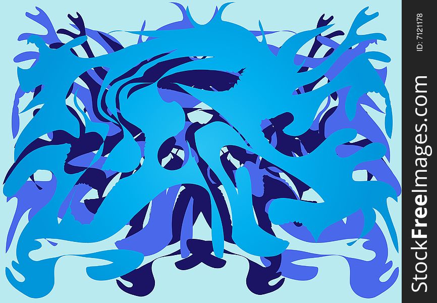 Horny Abstract Design - Blue