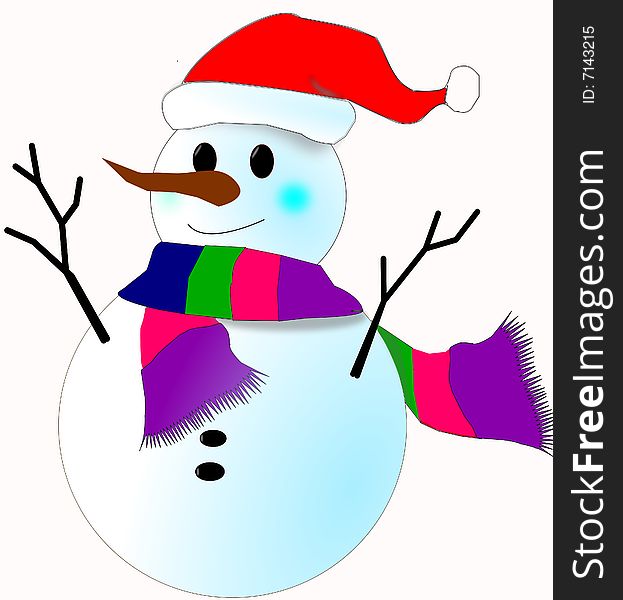 This is an illlustrator of qute snowman