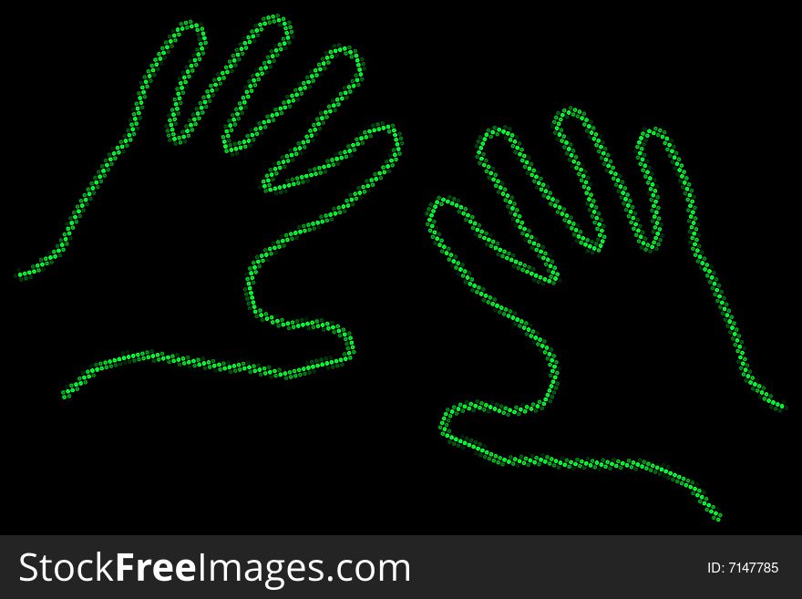 Vector illustration of hands outline