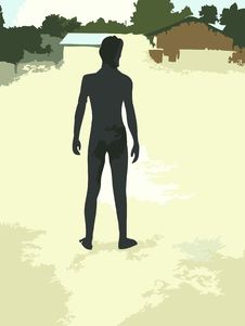 Naked Man Looking Stock Images