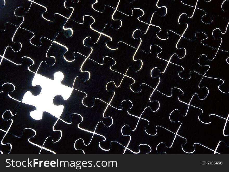 Abstract puzzle background with one missing piece