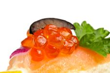 Canape With Red Caviar Royalty Free Stock Photo Canape With Red Caviar Royalty Free Stock Photo